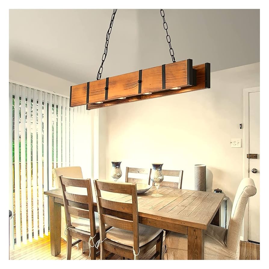 ウッドグレー ビーズシャンデリア モダンデザイン